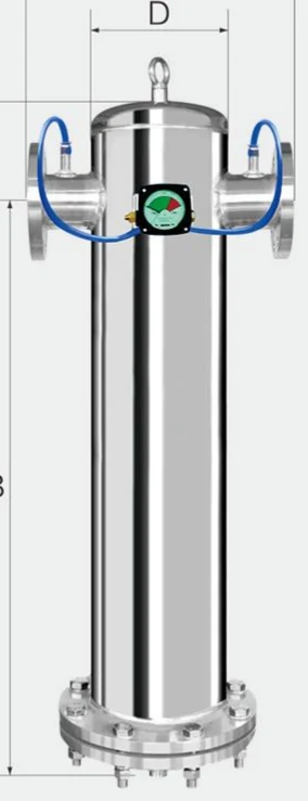 Stainless steel flanged compressed air filter